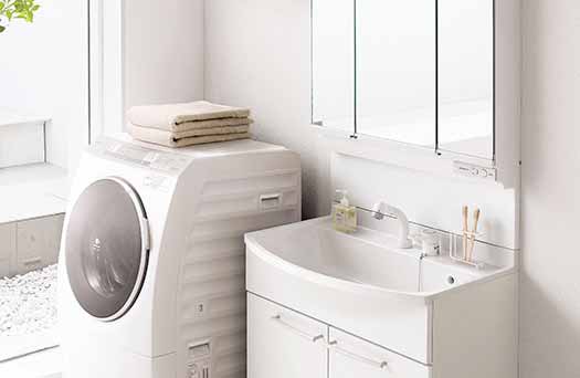 【玄関から必ず通る動線に圧迫感の無い洗面化粧台を設置！】名張市 T様邸 　洗面リフォーム　